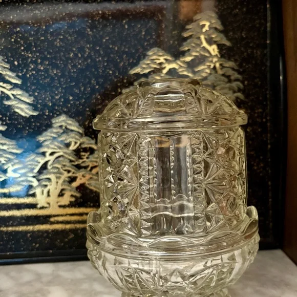 Vintage Indiana Glass Stars and Bars Fairy Lamp - Picture 6 of 7